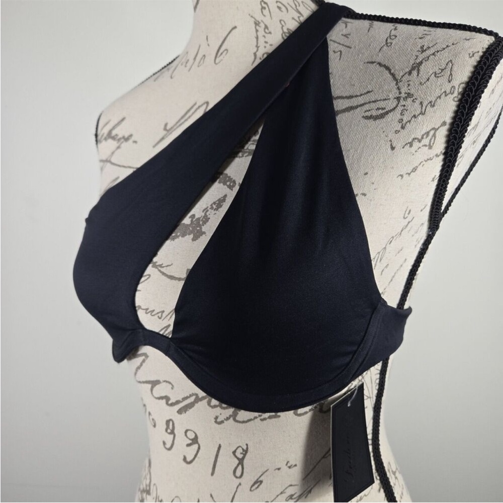Frederick's of Hollywood small black Taormina one shoulder bikini top - Picture 2 of 12